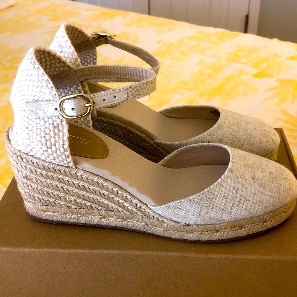 J. Crew Factory Tan Wedge Espadrilles